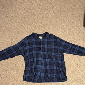 Men's Blue Plaid Casual Button Down Shirt